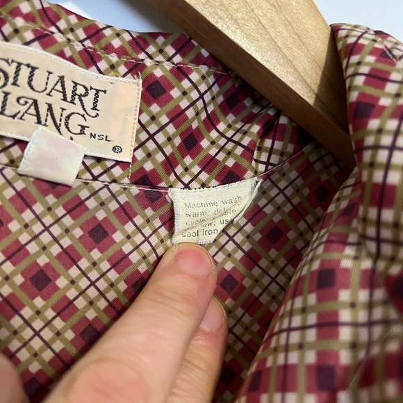 Vintage Stuart Lang Red white and blue diagonal print pattern 13/14 - Picture 3 of 9